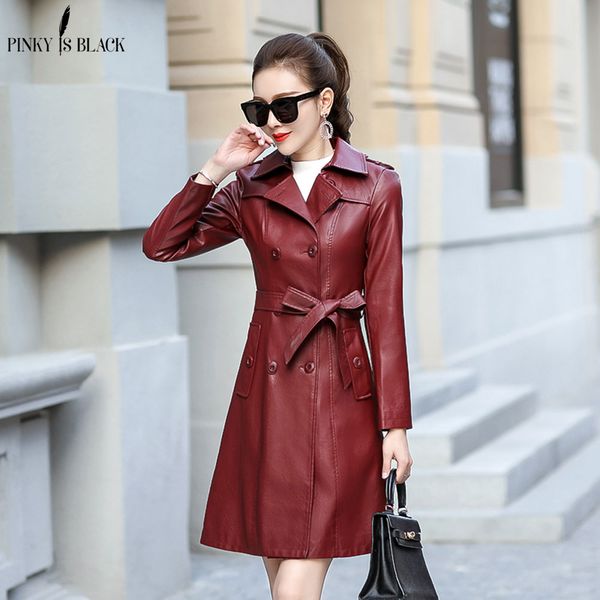 pinkyisblack new autumn leather jacket women warm long ladies casual double breasted faux fur leather coat 2018 female outerwear, Black
pinkyisblack new autumn leather jacket women warm long ladies casual double breasted faux fur leather coat 2018 female outerwear, Black