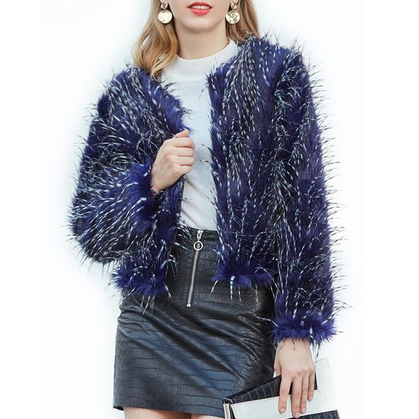 2019 new fashion imitation blue peacock fur coat women's overcoat autumn&winter faux fur coat, Black
2019 new fashion imitation blue peacock fur coat women's overcoat autumn&winter faux fur coat, Black