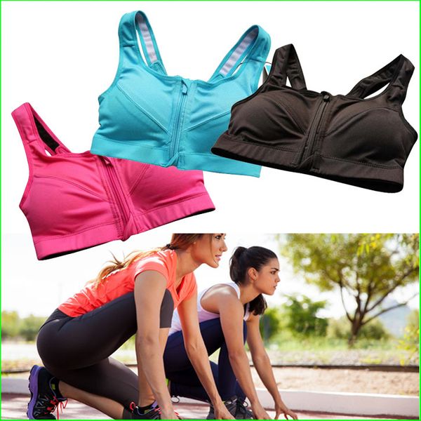 br02s high intensity professional shockproof sports bra with front zipper women running bras active underwear, White;black
br02s high intensity professional shockproof sports bra with front zipper women running bras active underwear, White;black