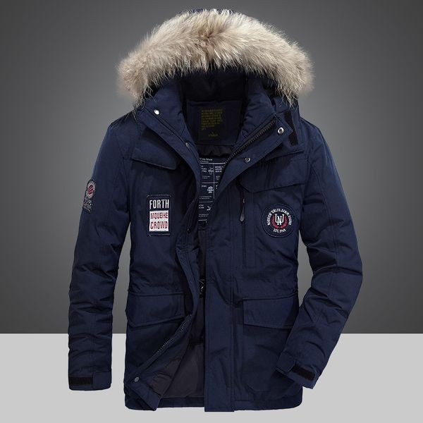 men hooded fur collar outwear winter parkas and down jackets men clothes 252, Black
men hooded fur collar outwear winter parkas and down jackets men clothes 252, Black