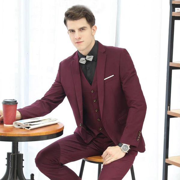 tailor made burgundy men suits for weding business custom made wine red groom tuxedos slim fit bridegroom blazers jacket 3 pieces prom wear, Black;gray
tailor made burgundy men suits for weding business custom made wine red groom tuxedos slim fit bridegroom blazers jacket 3 pieces prom wear, Black;gray