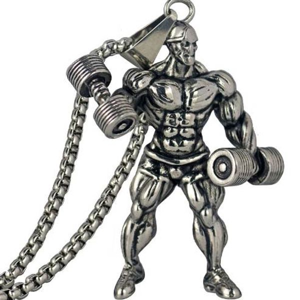 dumbbell pendant necklace men stainless steel chain silver fitness strong man hippie necklace motivation gym hip hop jewelry
dumbbell pendant necklace men stainless steel chain silver fitness strong man hippie necklace motivation gym hip hop jewelry