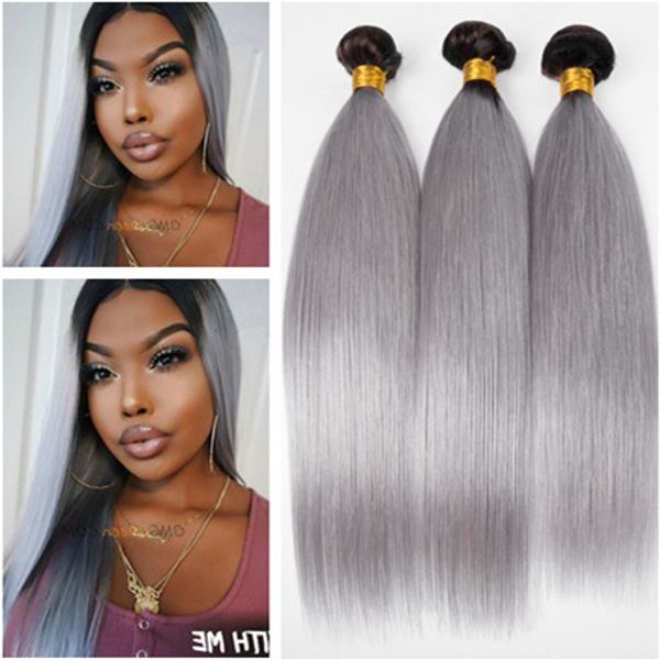 silver grey ombre brazilian human hair weave bundles 3pcs lot straight #1b/grey dark root ombre virgin remy human hair weft extensions, Black
silver grey ombre brazilian human hair weave bundles 3pcs lot straight #1b/grey dark root ombre virgin remy human hair weft extensions, Black