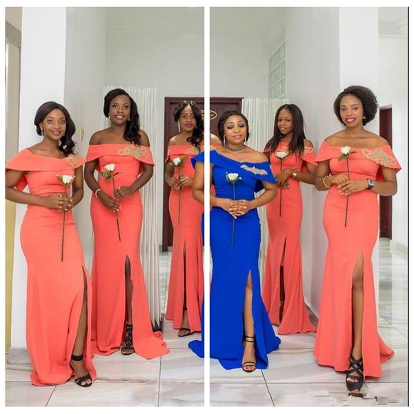 2019 mermaid bridesmaids dresses long bateau cap sleeveless slim african bridesmaid dress split side maid of honor dress gowns custom, White;pink
2019 mermaid bridesmaids dresses long bateau cap sleeveless slim african bridesmaid dress split side maid of honor dress gowns custom, White;pink