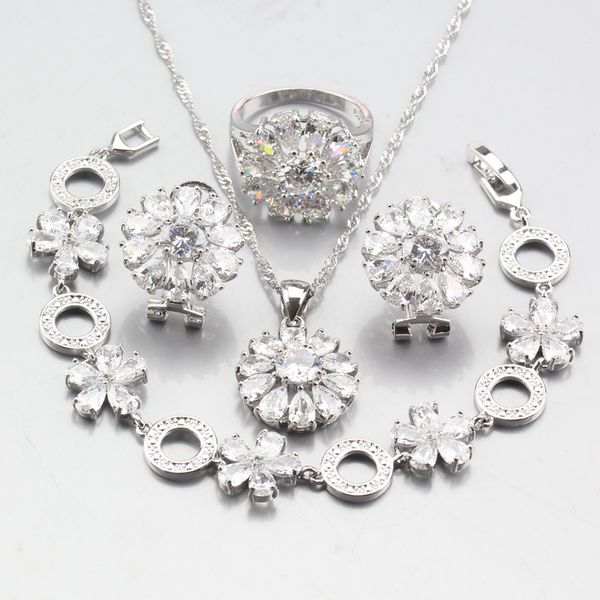 925 sterling silver flower shape white austrian rhinestones wedding jewelry sets earrings pendant necklace bracelet ring, Slivery;golden
925 sterling silver flower shape white austrian rhinestones wedding jewelry sets earrings pendant necklace bracelet ring, Slivery;golden