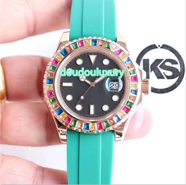 men's waterproof sports watches green natural rubber strap colorful diamond bezel diamond men's watches fully automatic mechanical, Slivery;brown
men's waterproof sports watches green natural rubber strap colorful diamond bezel diamond men's watches fully automatic mechanical, Slivery;brown