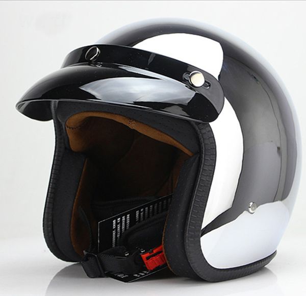 Mirror Silver Chrome Vespa Open Face Motorcycle Motorbike Helmet Harley Retro Moto Helmets Casque Casco Capacete Motoqueiro DOT1
Mirror Silver Chrome Vespa Open Face Motorcycle Motorbike Helmet Harley Retro Moto Helmets Casque Casco Capacete Motoqueiro DOT1