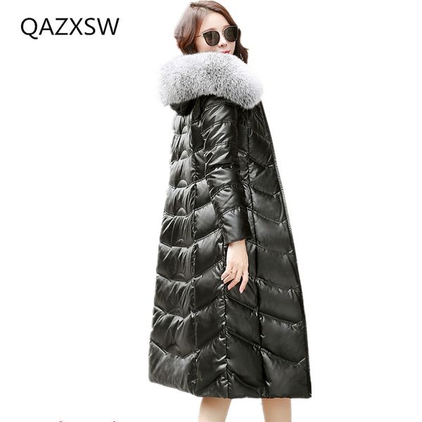 2018 new women's winter genuine leather coat leather down jacket long sheepskin large size thick fur collar hooded outer le190, Black
2018 new women's winter genuine leather coat leather down jacket long sheepskin large size thick fur collar hooded outer le190, Black
