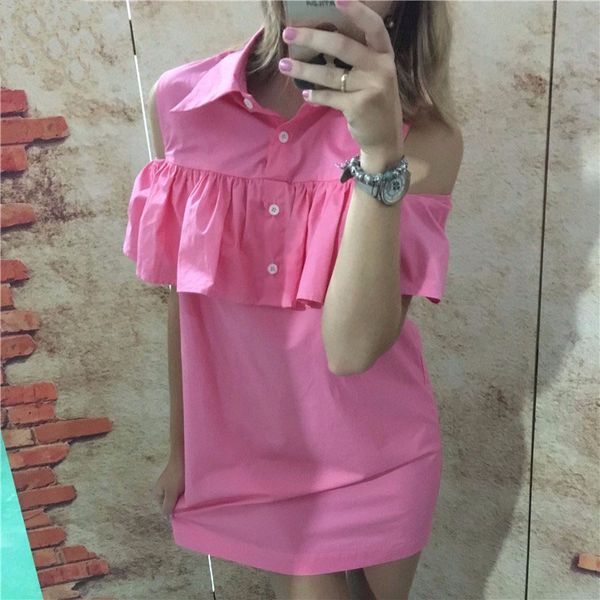 2018 summer new women blue ruffles shirt dress vestidos casual butterfly sleeve dress strapless straight loose dresses, White;black
2018 summer new women blue ruffles shirt dress vestidos casual butterfly sleeve dress strapless straight loose dresses, White;black