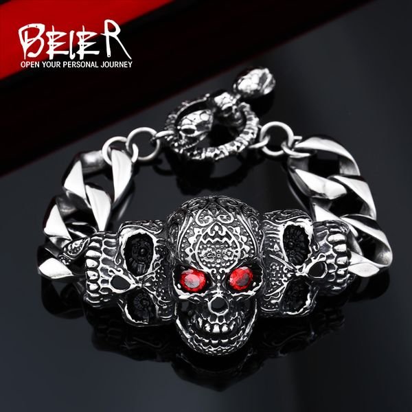 316l stainless steel cool men steel red eye stone biker man skull charms bracelet chain jewelry accessory bc8-021, Golden;silver
316l stainless steel cool men steel red eye stone biker man skull charms bracelet chain jewelry accessory bc8-021, Golden;silver