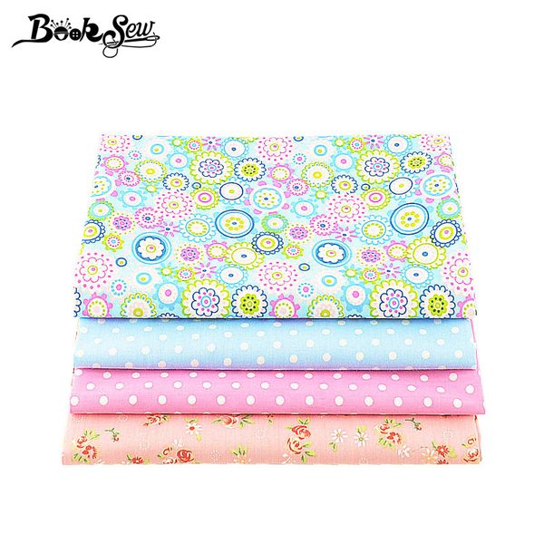 

booksew cotton fabric 4pcs/lot 40cmx50cm floral dots patterns bundle quilting patchwork sewing clothes bedding tissus tilda, Black;white