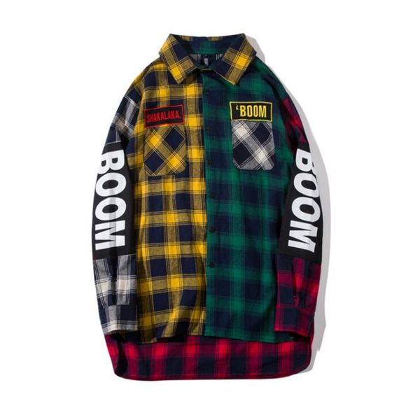 2018 contrast plaid check hip- hop flannel shirt oversize men women pair of skateboard shirt casual chemise homme coat man, White;black
2018 contrast plaid check hip- hop flannel shirt oversize men women pair of skateboard shirt casual chemise homme coat man, White;black