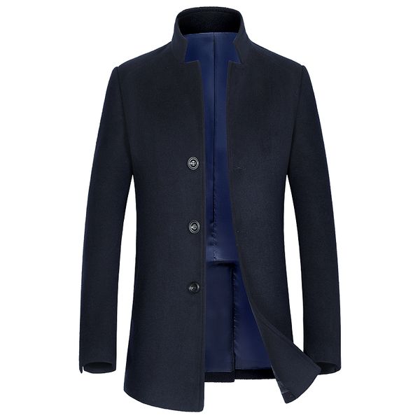 2018 winter new style men's slim woolen coat thick warm single-breasted stand collar business casual coat, Black
2018 winter new style men's slim woolen coat thick warm single-breasted stand collar business casual coat, Black