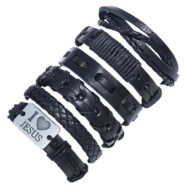 6pcs/set multilayer genuine black leather bracelet men jewelry vintage braied rope charm bracelets & bangles for women jewellery, Golden;silver
6pcs/set multilayer genuine black leather bracelet men jewelry vintage braied rope charm bracelets & bangles for women jewellery, Golden;silver