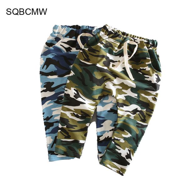 

sqbcmw 2018 size90~130 baby kids camo army trousers children pants for boys harem pants blue green camouflage