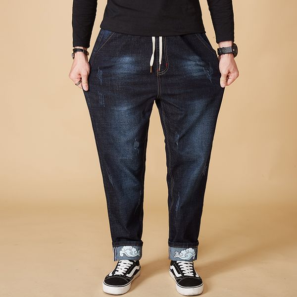 big size -8xl man jeans high stretch long slim denim harem pants fashion casual blue denim male business pants for 155kg men
big size -8xl man jeans high stretch long slim denim harem pants fashion casual blue denim male business pants for 155kg men