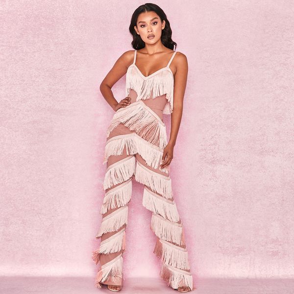 solid sheer mesh layered tassel fringe spaghetti strap backless cold shoulder long leg sleeveless bodycon jumpsuit, Black;white
solid sheer mesh layered tassel fringe spaghetti strap backless cold shoulder long leg sleeveless bodycon jumpsuit, Black;white