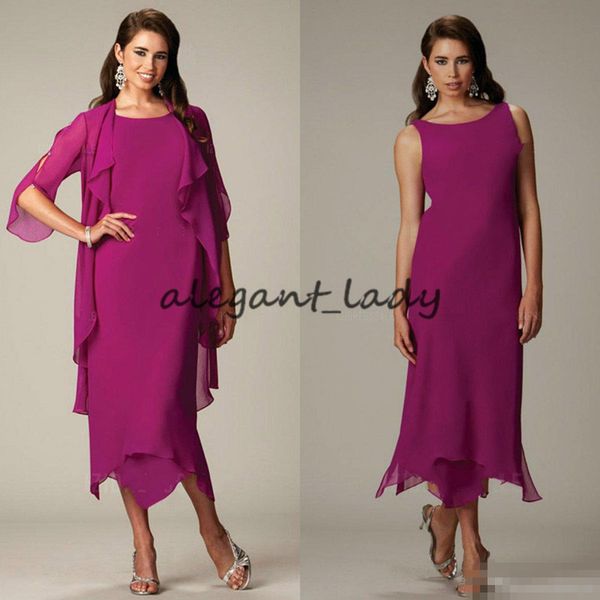 New Arrival Plus Size Mother Of The Bride Dresses With Jacket Chiffon Jewel Neck Tea Length Mother of The Groom Dress Evening Gowns
New Arrival Plus Size Mother Of The Bride Dresses With Jacket Chiffon Jewel Neck Tea Length Mother of The Groom Dress Evening Gowns