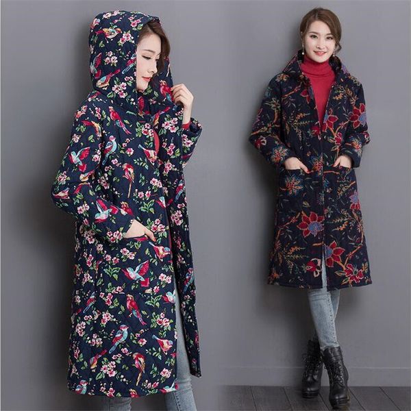 wholesale- national style hooded cotton coat winter autumn 2017 new casual slim cotton clothing flower printed vintage woman coat vestidos, Black
wholesale- national style hooded cotton coat winter autumn 2017 new casual slim cotton clothing flower printed vintage woman coat vestidos, Black