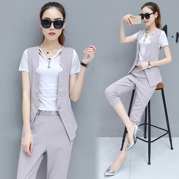stylish 3 piece set women ensemble femme deux pieces office work chic woman suit conjunto feminino year-old female costume, White
stylish 3 piece set women ensemble femme deux pieces office work chic woman suit conjunto feminino year-old female costume, White