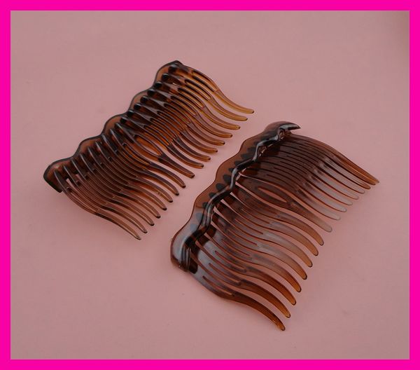 10pcs 5.4cm*8.5cm 17teeth clear dark brown plain plastic hair combs waved teeth for handmade diy hair accessories,side combs, Golden;white
10pcs 5.4cm*8.5cm 17teeth clear dark brown plain plastic hair combs waved teeth for handmade diy hair accessories,side combs, Golden;white