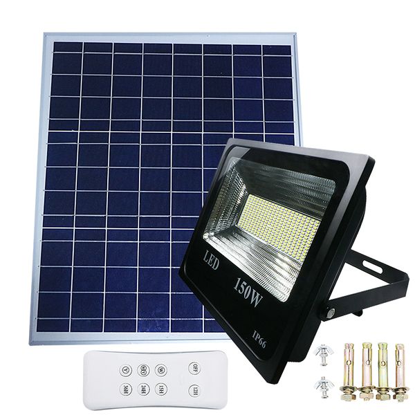 Edison2011 Outdoor Led Solar Light Super Bright Spotlight Waterproof 150w Floodlight Garden Lighting Double Color Street Lamp Ip66