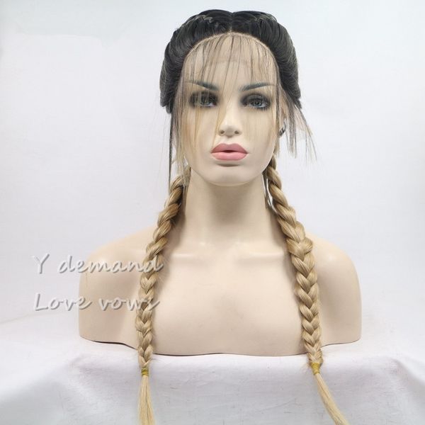 blonde with dark root double braids synthetic braided lace front wig with baby hair wig heat resistant fiber middle part, Black
blonde with dark root double braids synthetic braided lace front wig with baby hair wig heat resistant fiber middle part, Black
