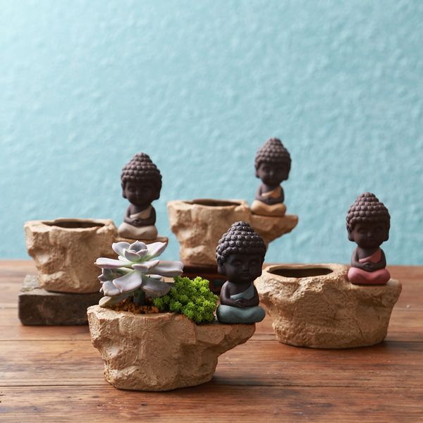 

porcelain vase decoration home flower pots planters cute man figure home flower vase buddha decor teraryum vasos para jardim