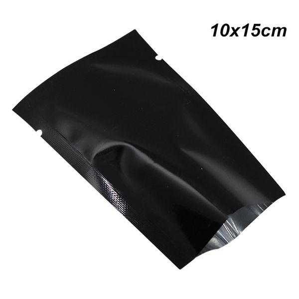 100pcs Black 10x15 Cm Foil Vacuum Mylar Foil Food Storage Pouch Aluminum Foil Type Packing For Grains Open Mylar Bag For Sample Giveaway