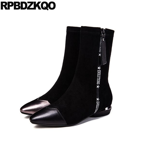 brand women winter boots genuine leather stretch size 41 luxury 2018 shoes mid calf 10 handmade fur chunky pointed toe big black
brand women winter boots genuine leather stretch size 41 luxury 2018 shoes mid calf 10 handmade fur chunky pointed toe big black