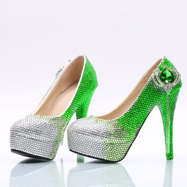 fashion green crown tassel crystal platform high heels wedding shoes bridal round toe high heels party prom shoes plus size, Black
fashion green crown tassel crystal platform high heels wedding shoes bridal round toe high heels party prom shoes plus size, Black