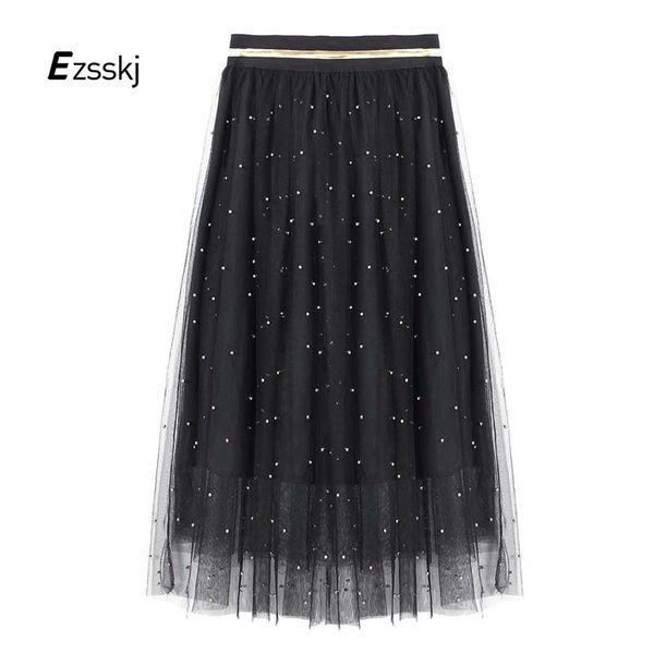 wholesale- tulle beading skirt women 2017 spring mesh beading tulle skirt female silver pearl beading tutu elastic waist pleated mesh skirt, Black
wholesale- tulle beading skirt women 2017 spring mesh beading tulle skirt female silver pearl beading tutu elastic waist pleated mesh skirt, Black
