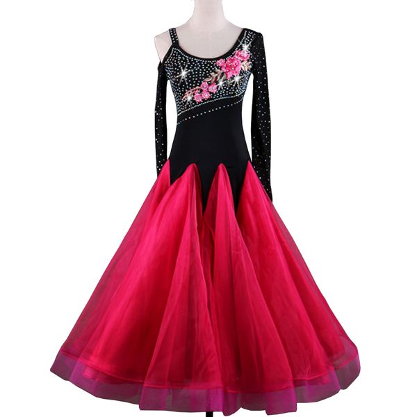 2018 exquisite ballroom dance competition dresses standard dance costume d0343 pink long sleeve rhinestones embroidered flowers, Black;red
2018 exquisite ballroom dance competition dresses standard dance costume d0343 pink long sleeve rhinestones embroidered flowers, Black;red