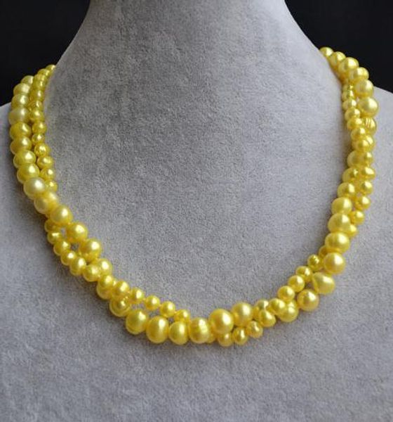new arriver yellow pearl jewellery,18inches 6-9mm 2 strands freshwater pearl necklace,wedding bridesmaids gift,perfect woman gift, Black
new arriver yellow pearl jewellery,18inches 6-9mm 2 strands freshwater pearl necklace,wedding bridesmaids gift,perfect woman gift, Black