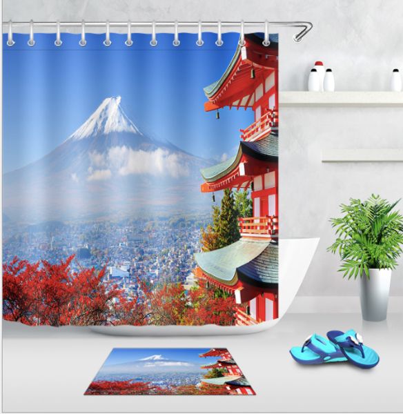 fuji 3d pattern print custom waterproof bathroom modern shower curtain polyester fabric bathroom curtain door mat sets
fuji 3d pattern print custom waterproof bathroom modern shower curtain polyester fabric bathroom curtain door mat sets