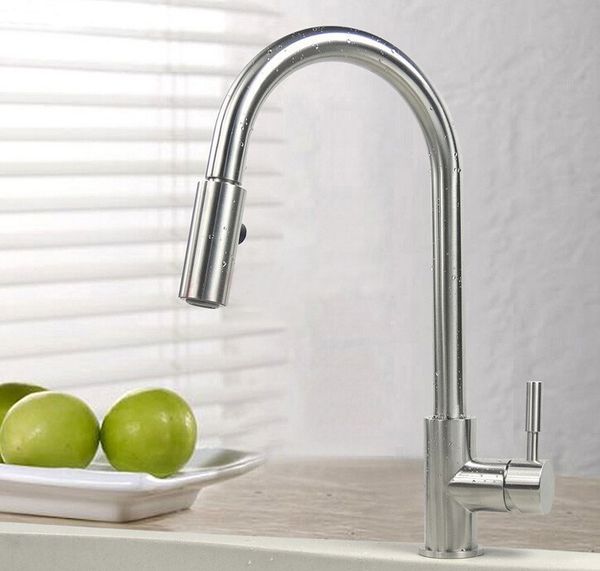 sus 304 stainless steel pull out spring brushed kitchen faucet,deck mounted spray kitchen mixer tap 588
sus 304 stainless steel pull out spring brushed kitchen faucet,deck mounted spray kitchen mixer tap 588