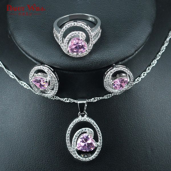 lovely pink heart-shaped bridal jewelry sets for women white zircon 925 silver color pendants/necklace/ring/earrings, Slivery;golden
lovely pink heart-shaped bridal jewelry sets for women white zircon 925 silver color pendants/necklace/ring/earrings, Slivery;golden