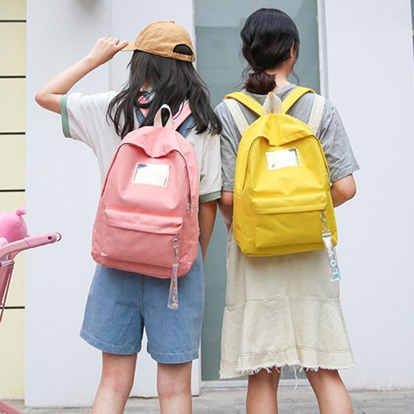 fishsunday canvas letter backpack outdoor travel backpack student bag 0801