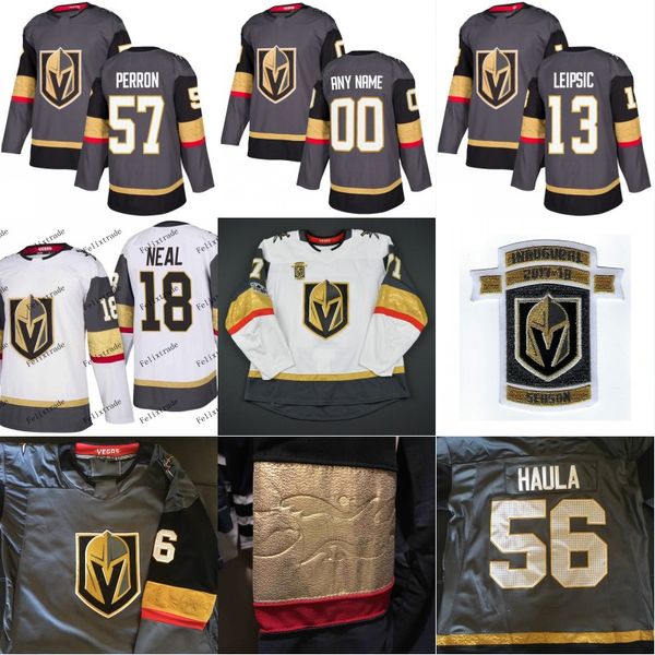 2017-18 inaugural season 100th patch vegas golden knights 56 erik haula 13 brendan leipsic 18 james neal 57 david perron hockey jersey, Black;red
2017-18 inaugural season 100th patch vegas golden knights 56 erik haula 13 brendan leipsic 18 james neal 57 david perron hockey jersey, Black;red