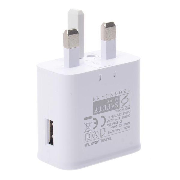 uk plug 5v 2a ac ep-ta10uwe single usb port smart phone wall charger for samsung galaxy note4/s7/s8/s9 good quality 50pcs/lot