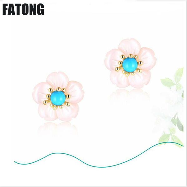 925 sterling silver cherry earrings shell flower turquoise earrings japan and south korea popular jewelry women models j0155, Golden;silver
925 sterling silver cherry earrings shell flower turquoise earrings japan and south korea popular jewelry women models j0155, Golden;silver