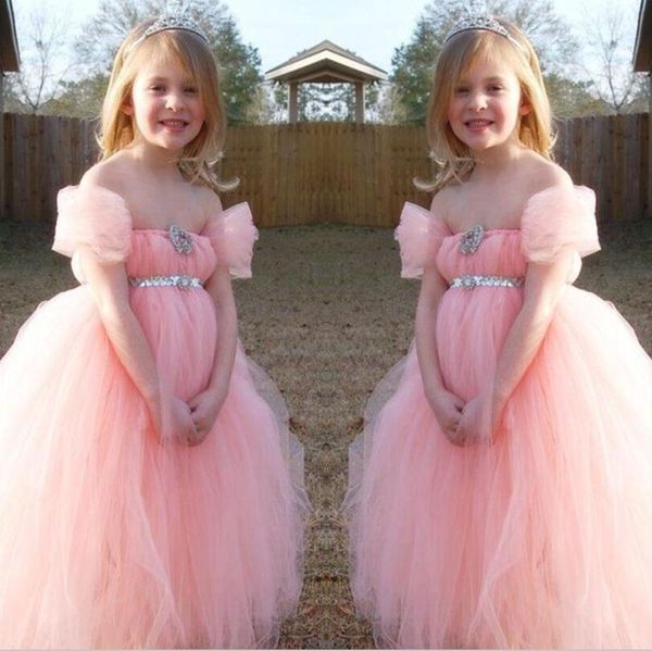 pink flower girl dresses off the shoulder simple tulle floor length sequins sash girls pageant dresses custom made girls birthday party wear, White;blue
pink flower girl dresses off the shoulder simple tulle floor length sequins sash girls pageant dresses custom made girls birthday party wear, White;blue