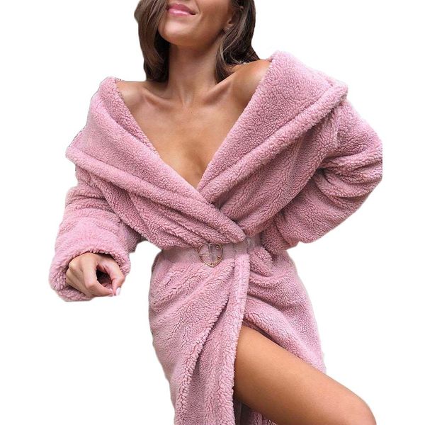 women's solid faux fur long cardigans winter lady faux fur outwears coat wide-waisted 2018 new fashion slim furs, Black
women's solid faux fur long cardigans winter lady faux fur outwears coat wide-waisted 2018 new fashion slim furs, Black