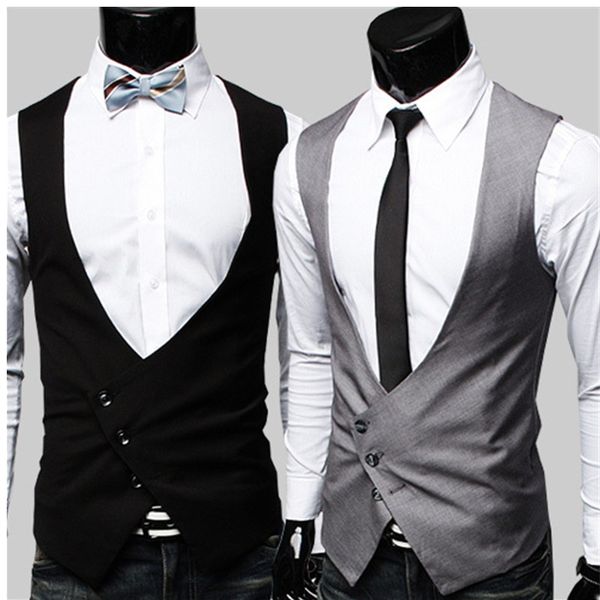 vests men's clothing fashion male british style slim colete masculino sigle breasted sleeveless jacket waistcoat men suit vest, Black;white
vests men's clothing fashion male british style slim colete masculino sigle breasted sleeveless jacket waistcoat men suit vest, Black;white