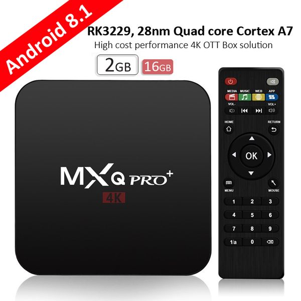 MXQ Pro Plus Android 8.1 TV Box 2GB 16GB RK3229 Quad Core 4K Ultra HD Smart Streaming Media Player Better MXQ Pro
MXQ Pro Plus Android 8.1 TV Box 2GB 16GB RK3229 Quad Core 4K Ultra HD Smart Streaming Media Player Better MXQ Pro