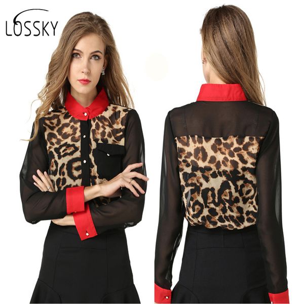 vadim direct selling button korean 2018 new leopard collar wild stitching long-sleeved large size hit color chiffon shirt, White
vadim direct selling button korean 2018 new leopard collar wild stitching long-sleeved large size hit color chiffon shirt, White
