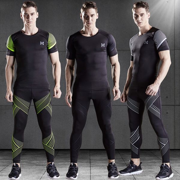 high elasticity running set men fitness suits 2 pieces compression basketball leggings sets gym sports underwear tights clothes, Black;blue
high elasticity running set men fitness suits 2 pieces compression basketball leggings sets gym sports underwear tights clothes, Black;blue