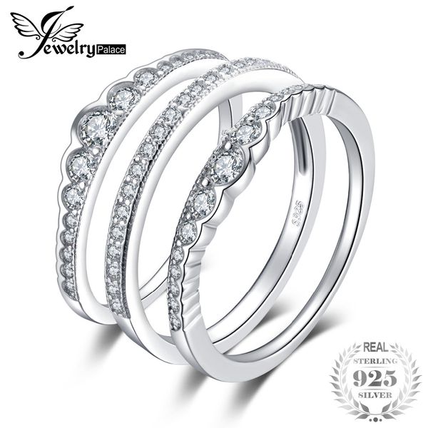 jewelrypalace 925 sterling silver rings 3 pcs stackable wedding band anniversary gift engagement ring sets bridal jewelry women, Golden;silver
jewelrypalace 925 sterling silver rings 3 pcs stackable wedding band anniversary gift engagement ring sets bridal jewelry women, Golden;silver