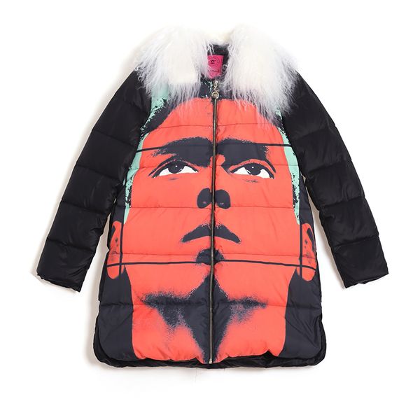 women winter natural wool fur collar hooded down jacket female fashion print zipper long coat warm parka casual outerwear ly628, Black
women winter natural wool fur collar hooded down jacket female fashion print zipper long coat warm parka casual outerwear ly628, Black