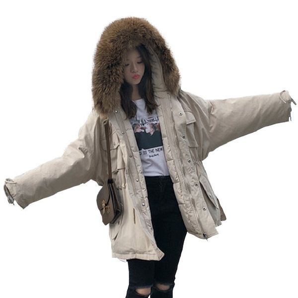 2018 new women down cotton jacket fashion winter coat loose fur collar green zipper thick plus size padded parka feminino hj04, Black
2018 new women down cotton jacket fashion winter coat loose fur collar green zipper thick plus size padded parka feminino hj04, Black
